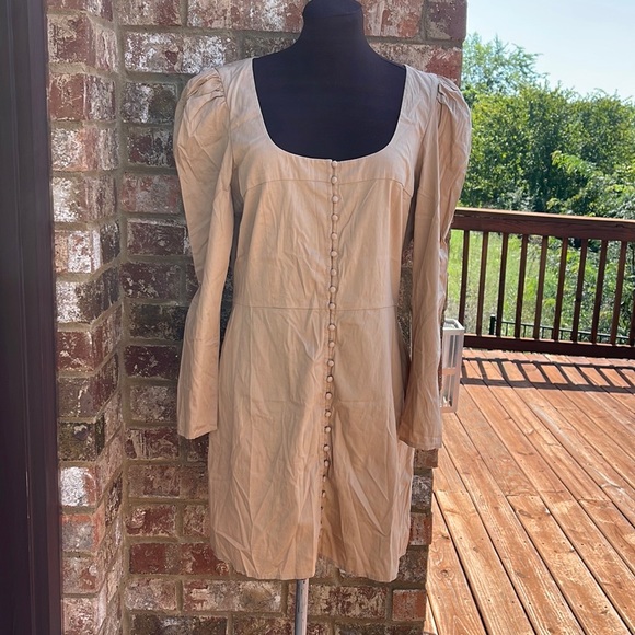 NWT Intermix Exclusive St. Roche Sandrine Cotton Tan Mini Dress Size XL - Picture 3 of 15